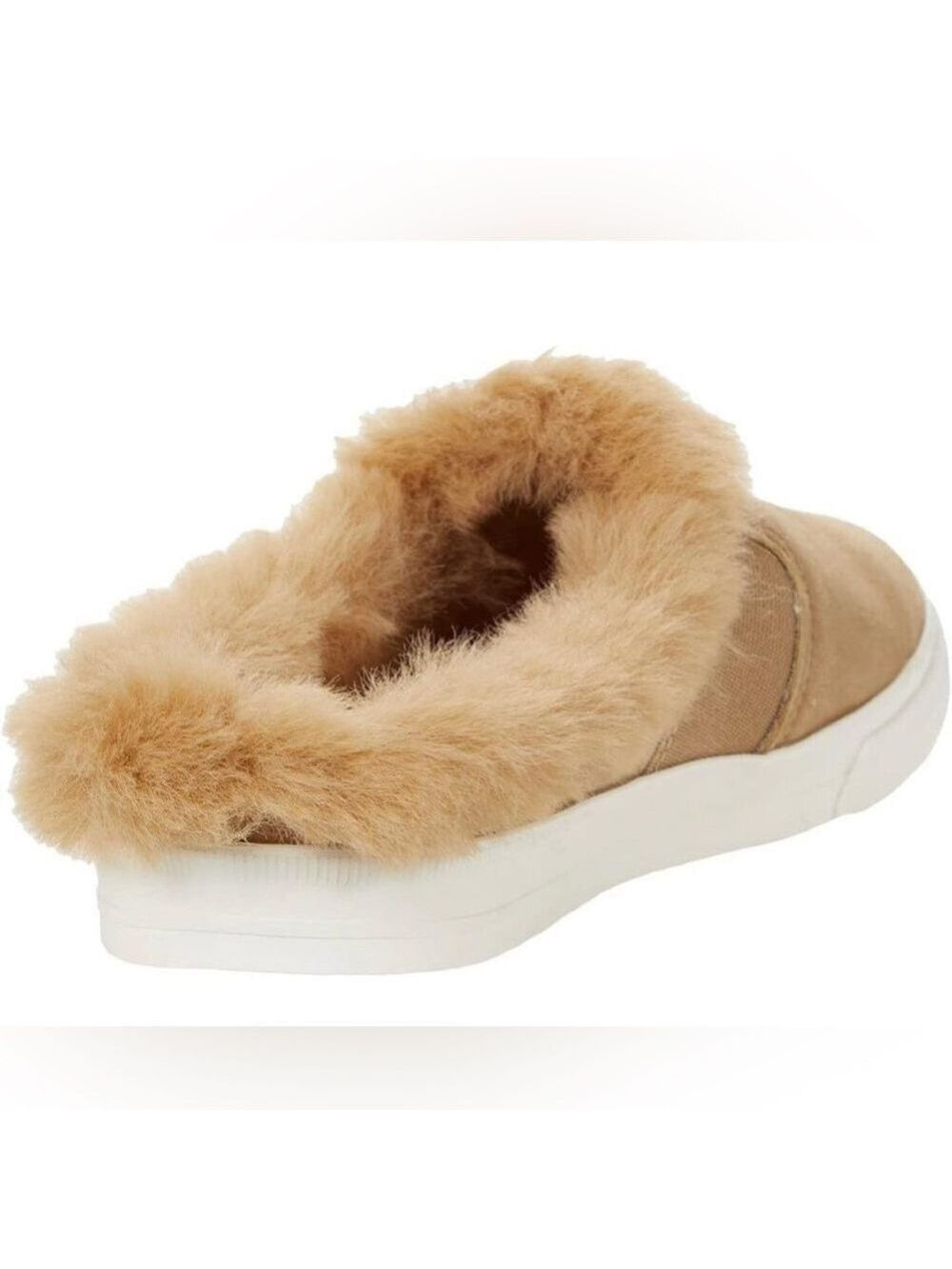 Nib Ralph Lauren Jinny Faux Fur Trim Suede Mule Slippers - Picture 3 of 11